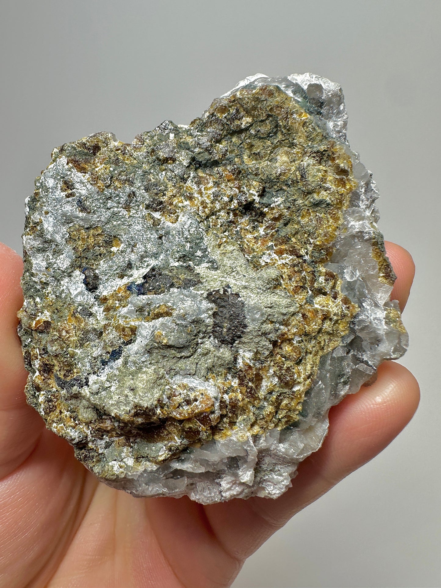 Inner Mongolia Calcite with Andradite Garnet & Green Chlorite – Natural Crystal Mineral Specimen from China