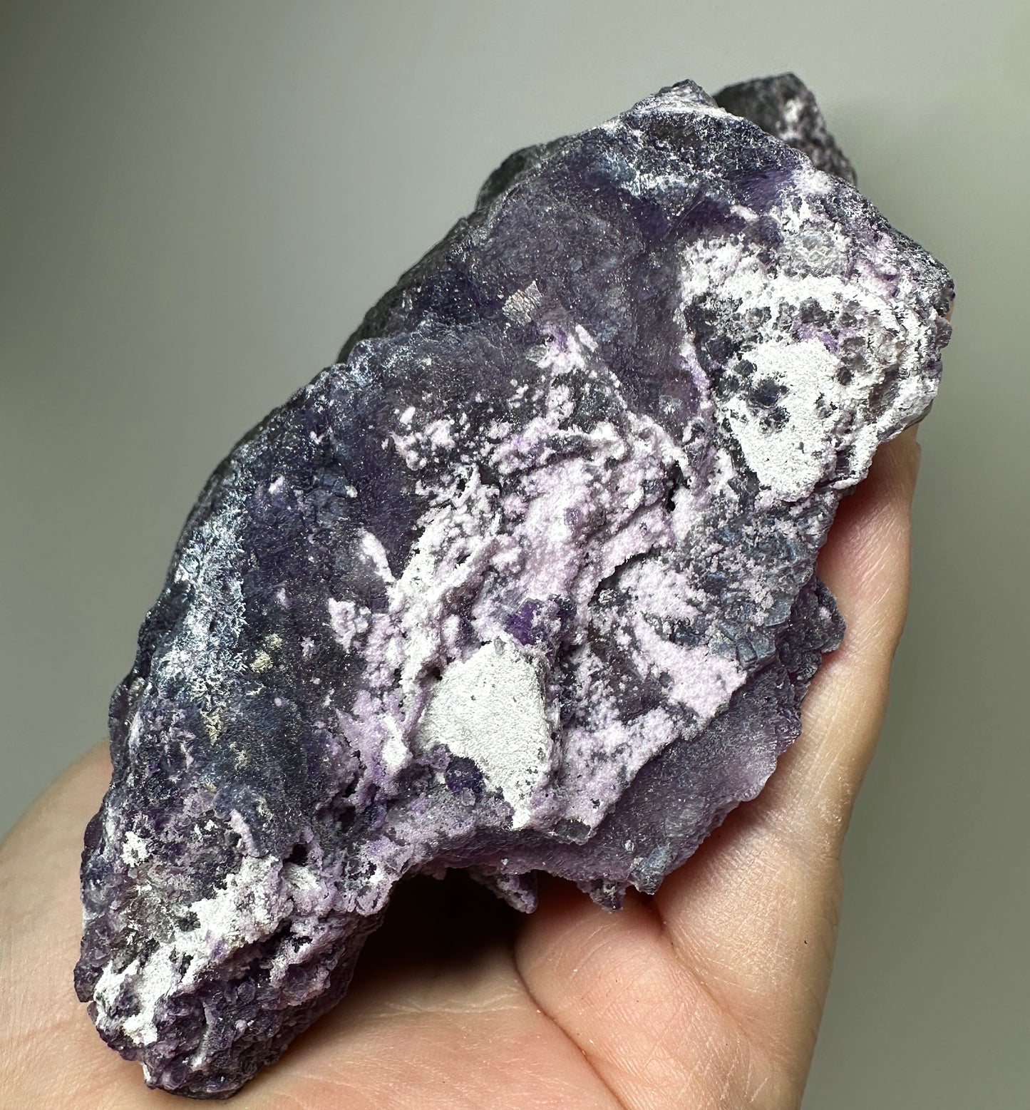 Henan Purple Fluorite “Snow Scene” Specimen – Natural Mineral Crystal