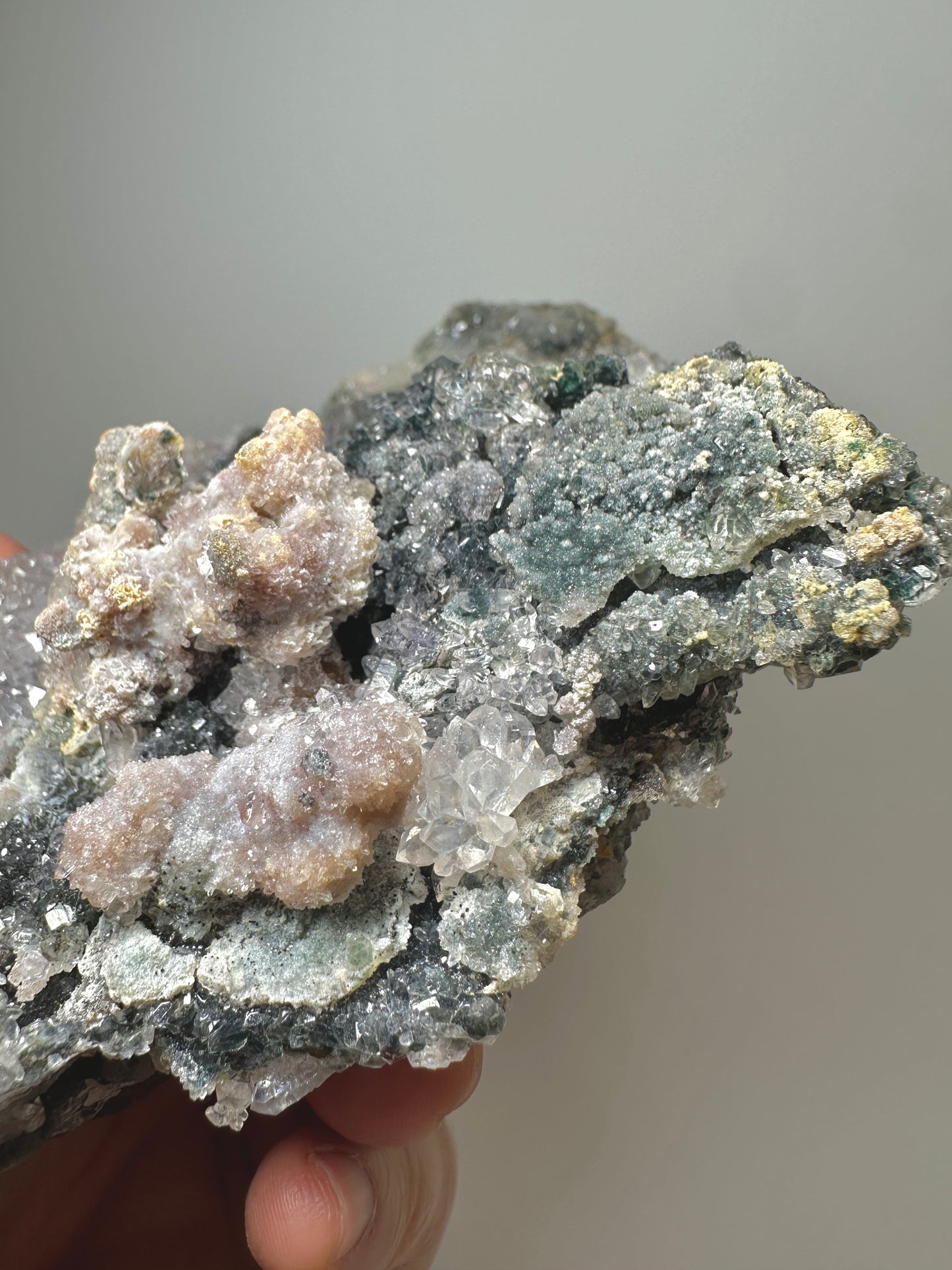 Brazil Green Phantom Quartz with Amethyst Cluster – Natural Mineral Specimen