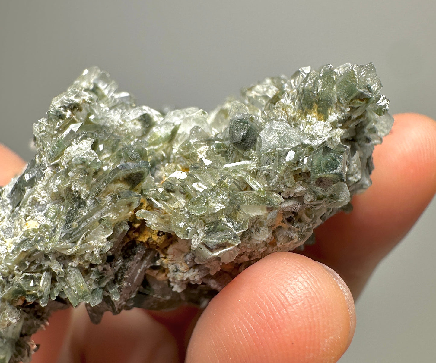 Green Phantom Quartz Crystal Cluster from Jinkouhe China | Natural Chlorite Included Quartz Mineral Specimen