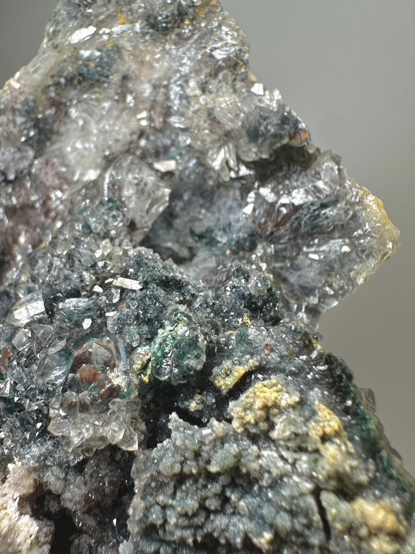 Brazil Green Phantom Quartz with Amethyst Cluster – Natural Mineral Specimen