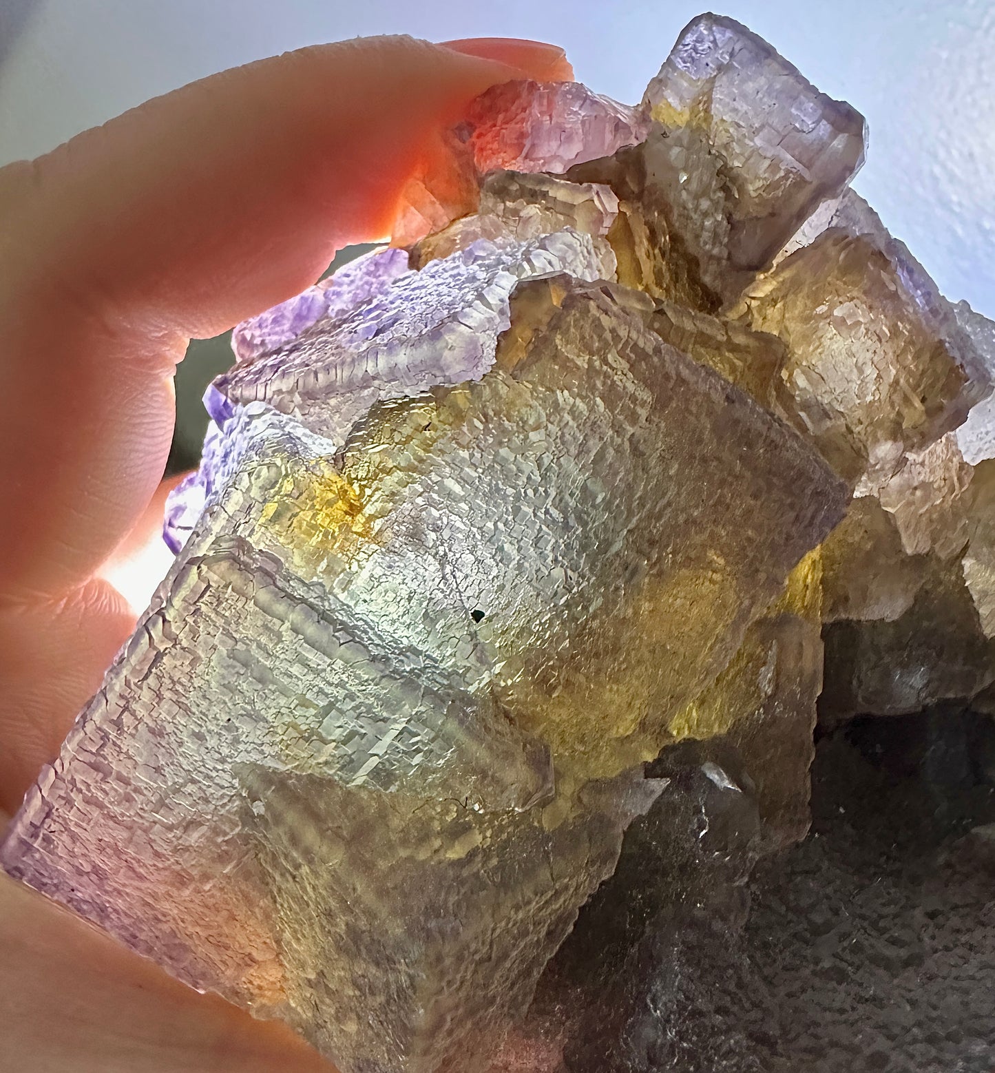 Fujian Matrix Fluorite QR Code Crystal – Unique Collectible Mineral Specimen, Natural Fluorite Display, Home Decor, Gift for Crystal Lovers