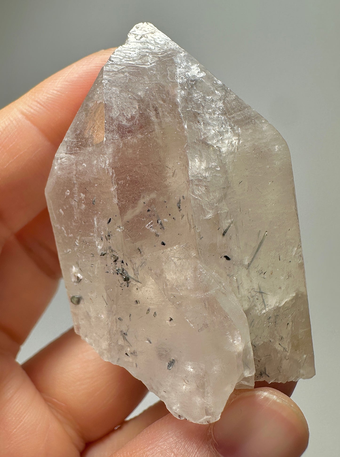 Rare Pakistan Quartz with Black Tourmaline, Feldspar, Mica and Blue Tourmaline Inclusions – Natural Mineral Specimen for Collectors