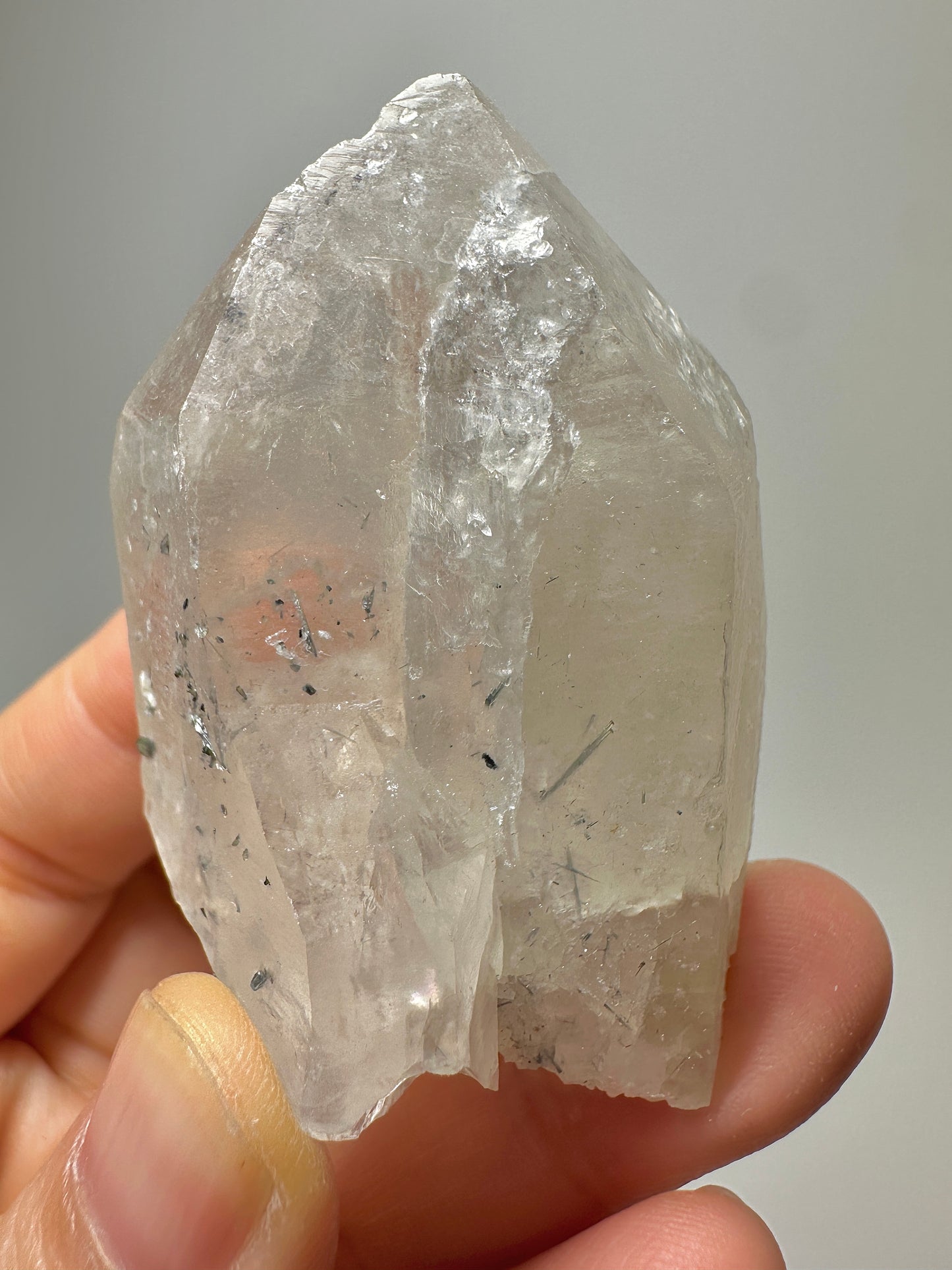 Rare Pakistan Quartz with Black Tourmaline, Feldspar, Mica and Blue Tourmaline Inclusions – Natural Mineral Specimen for Collectors