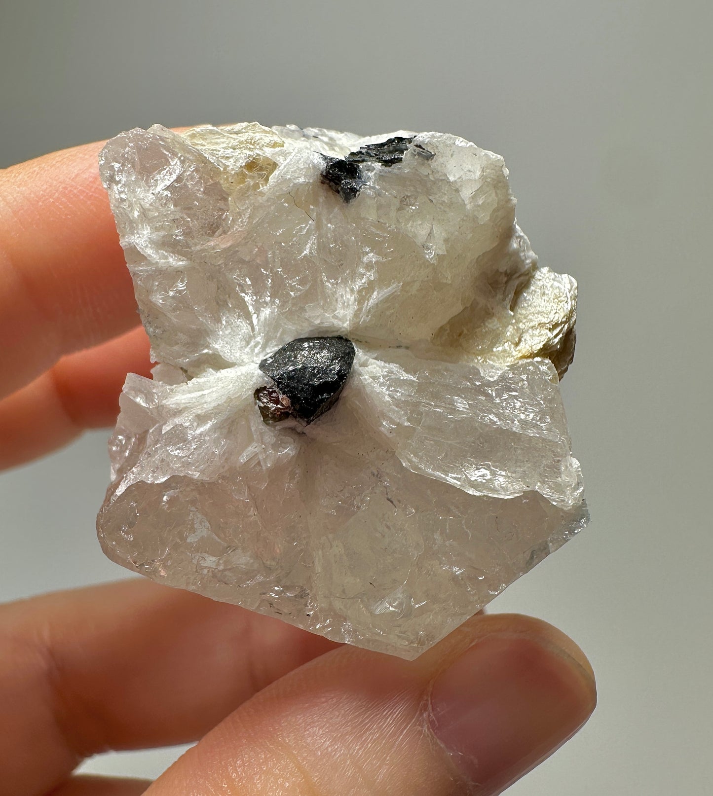Rare Pakistan Quartz with Black Tourmaline, Feldspar, Mica and Blue Tourmaline Inclusions – Natural Mineral Specimen for Collectors