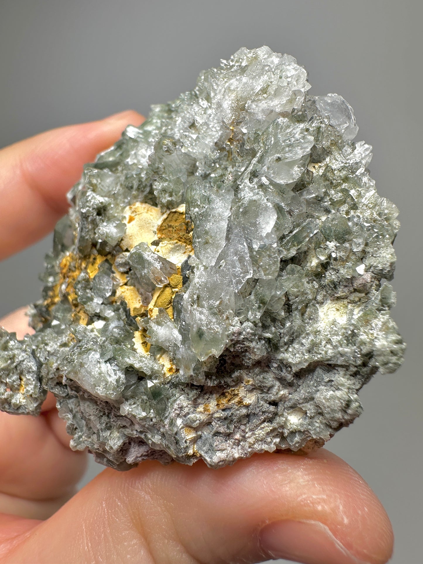 Green Phantom Quartz Crystal Cluster from Jinkouhe China | Natural Chlorite Included Quartz Mineral Specimen