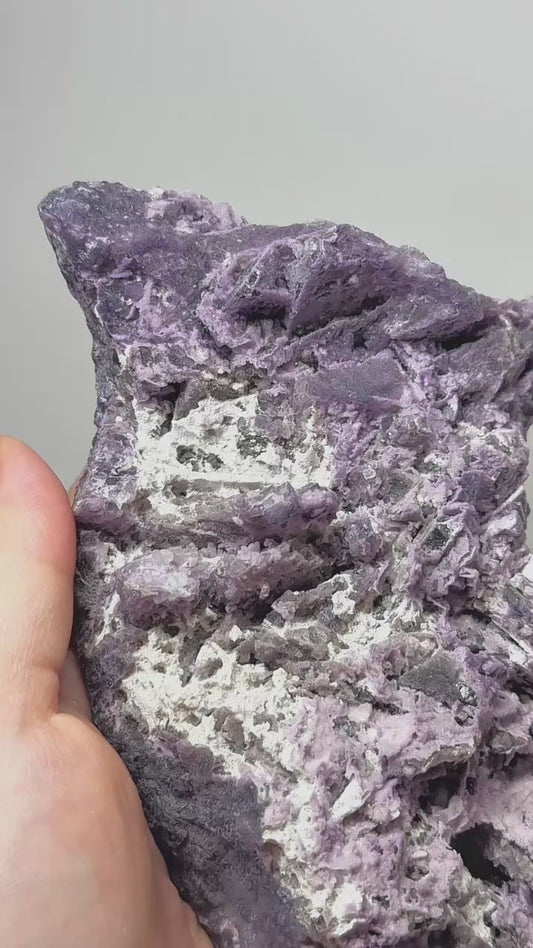 Henan Purple Fluorite “Snow Scene” Specimen – Natural Mineral Crystal