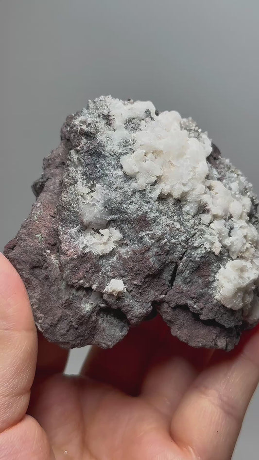 Rare Calcite Crystal Cluster from Inner Mongolia with Hematite, Specularite and Chlorite – Natural Chinese Mineral Specimen for Collectors