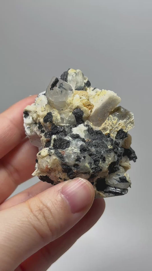 Pakistan Crystal Cluster – Mica, Feldspar, Black Tourmaline & Blue Tourmaline Mineral Specimen for Collectors, Healing Stones & Home Decor