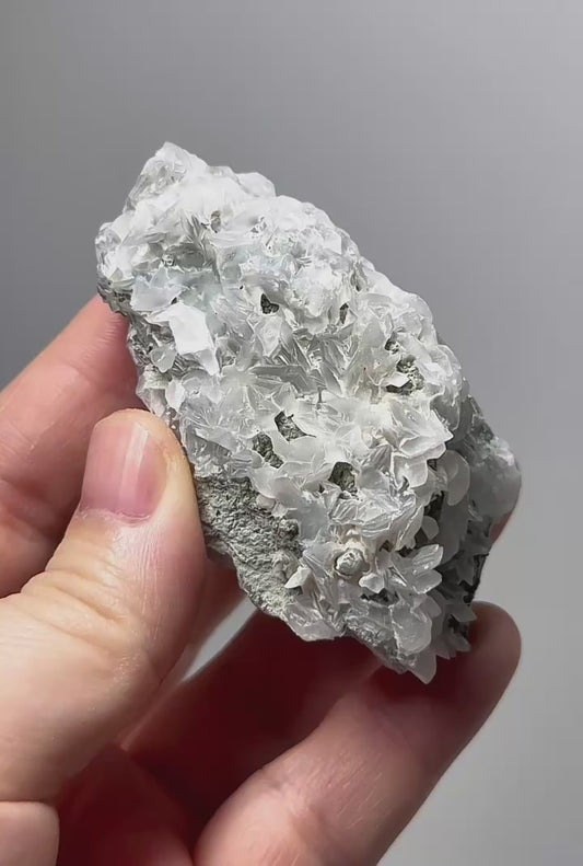 Inner Mongolia Petal Calcite with Chlorite – Natural Crystal Cluster Mineral Specimen